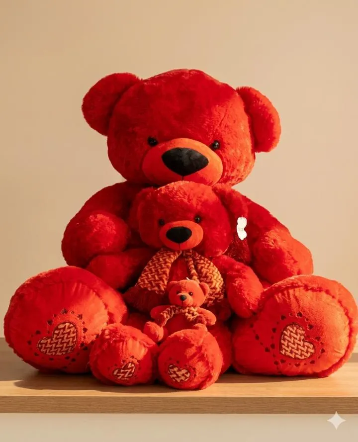 Famille d'Oursons "Rubis Câlin".